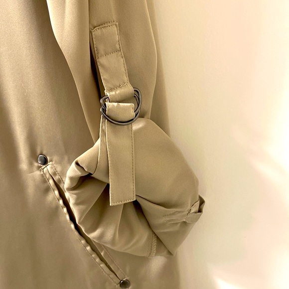 Chicos light olive tunic silk blouse - Picture 3 of 5